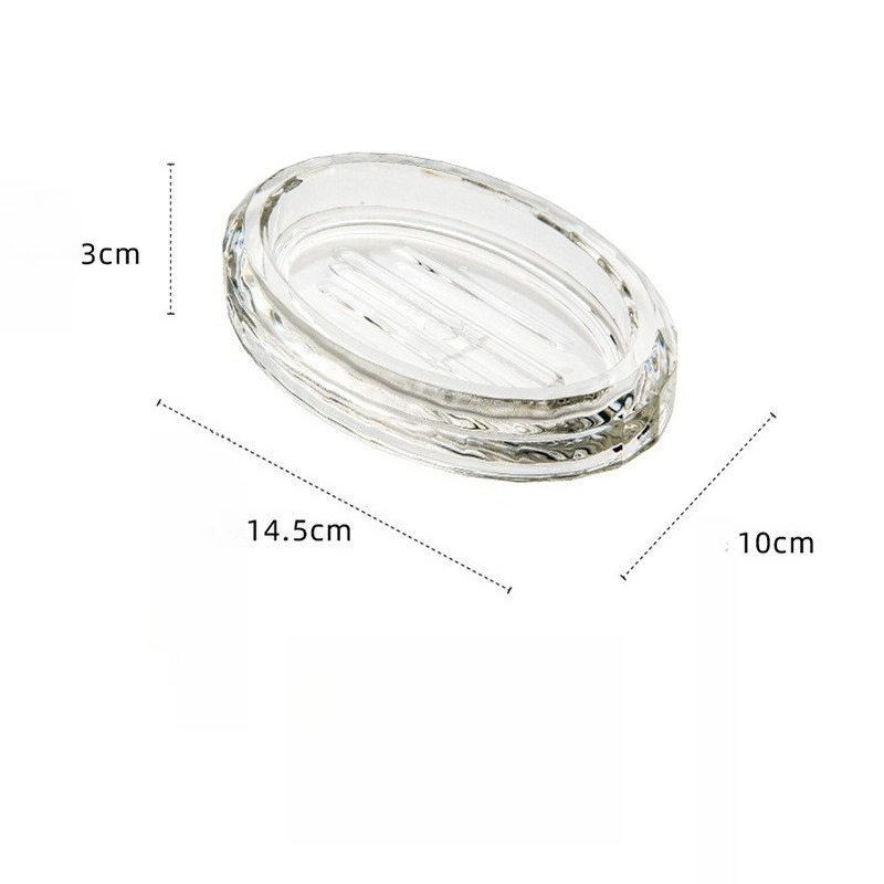 Transparent Acrylic Soap Box Hotel Home Daily Necessities Oval Soap Box Simple and Convenient: Default Title