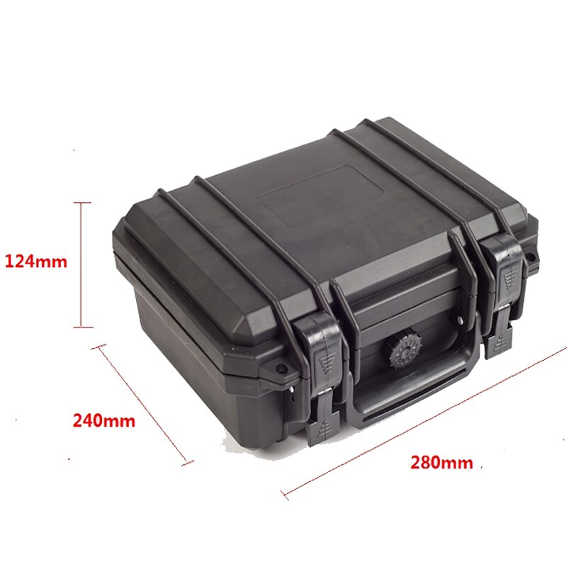 Waterproof tool Case with foam for Camera Equipment Carrying Case Black Plastic sealed safety portable toolbox