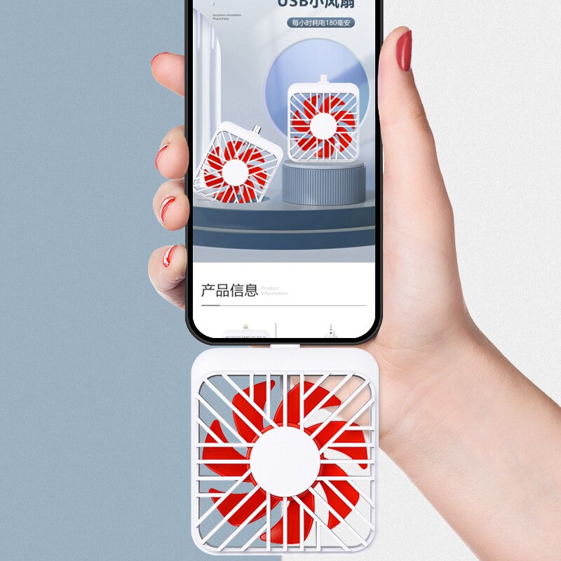 Small and portable Internet celebrity K1 mobile phone fan is suitable for Apple/Type-C, freeing your hands and enjoying cool