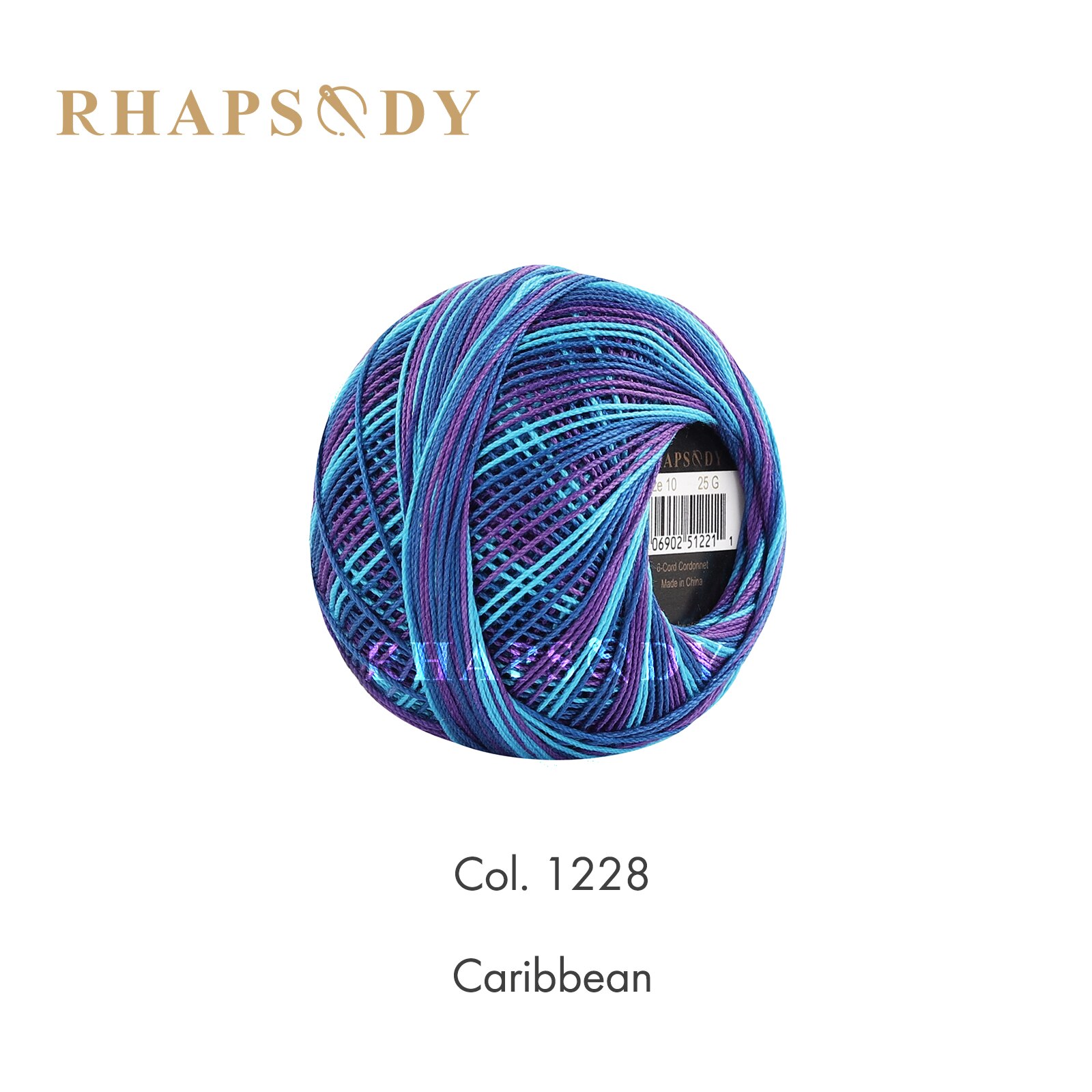 Rhapsodie Häkelgarn, verschiedene Farben, Größe 10, betroffen, 100 % reine ägyptische Baumwolle, mehrfarbig, 10 bunte Farben, 122 Meter: Dunkelgrau