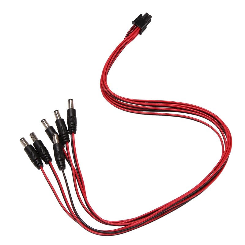 50CM 6-Pin Male To DC 12V Cable DC Cable Black+Red