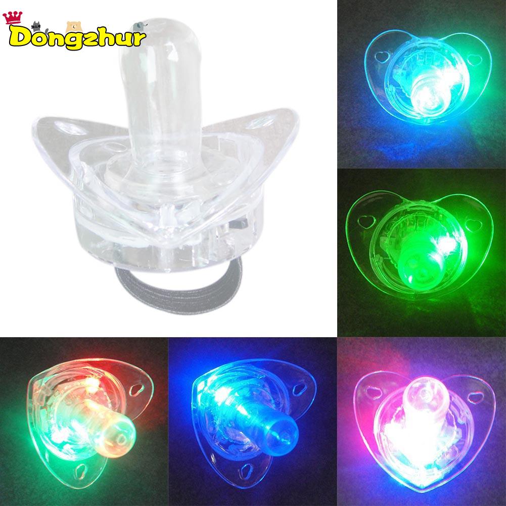 Neue Bunte Nachtlicht LED Schnuller Rave Binkie Weiches Licht Up Spielzeug Halskette Glowing Blinkende Led Whistle Nippel Spielzeug