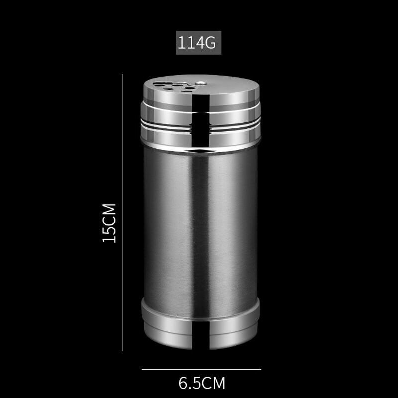 Kitchen Seasoning Storage Spice Shaker Stainless Steel Salt Pepper Dispenser wit