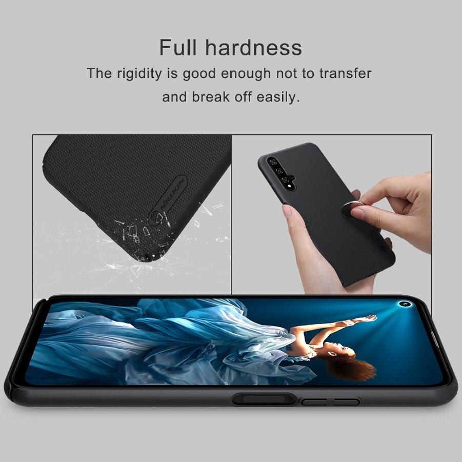 Voor Huawei Honor 20 Case Cover 6.26 ''Nillkin Frosted Pc Matte Hard Cover Telefoon Houder Voor Huawei Honor 20 pro Cover