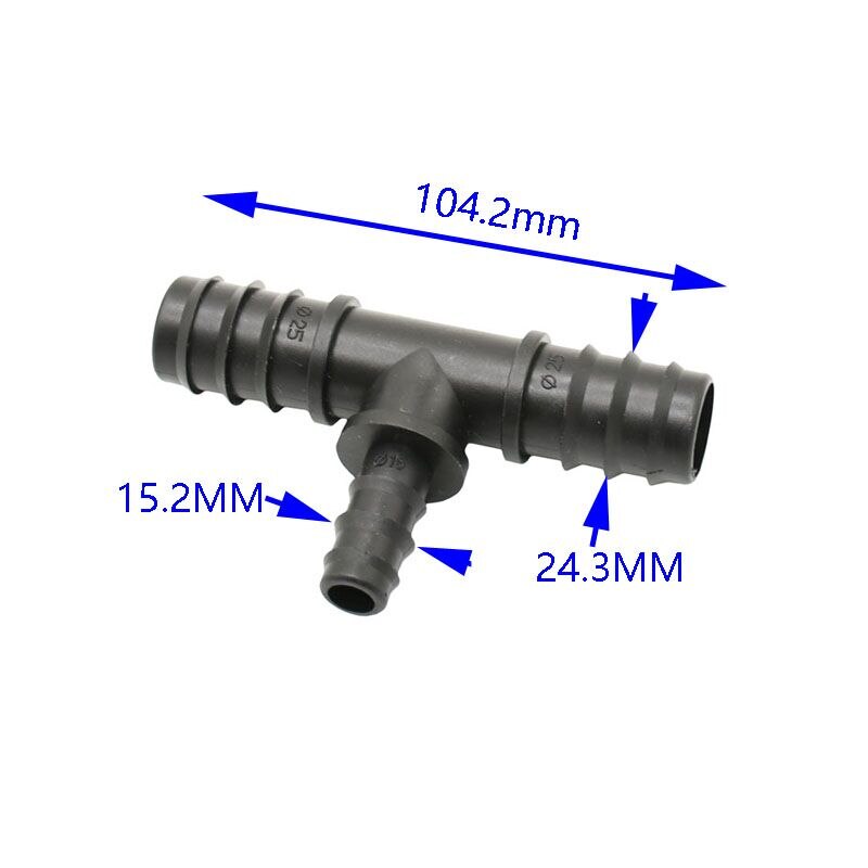 PE Irrigatie T-Stuk Verbindingen, 20 Stuks, 16mm Tuin Slang