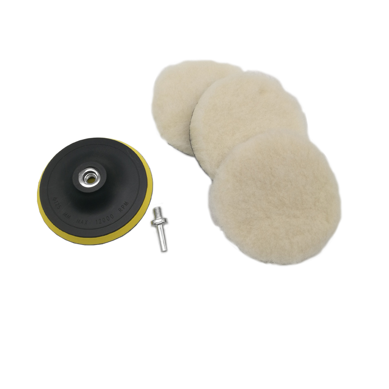 5pcs Polishing Buffing Pad Set Waxing Polishing Disc Polisher With Drill Adapter Car Auto Car Paint Care