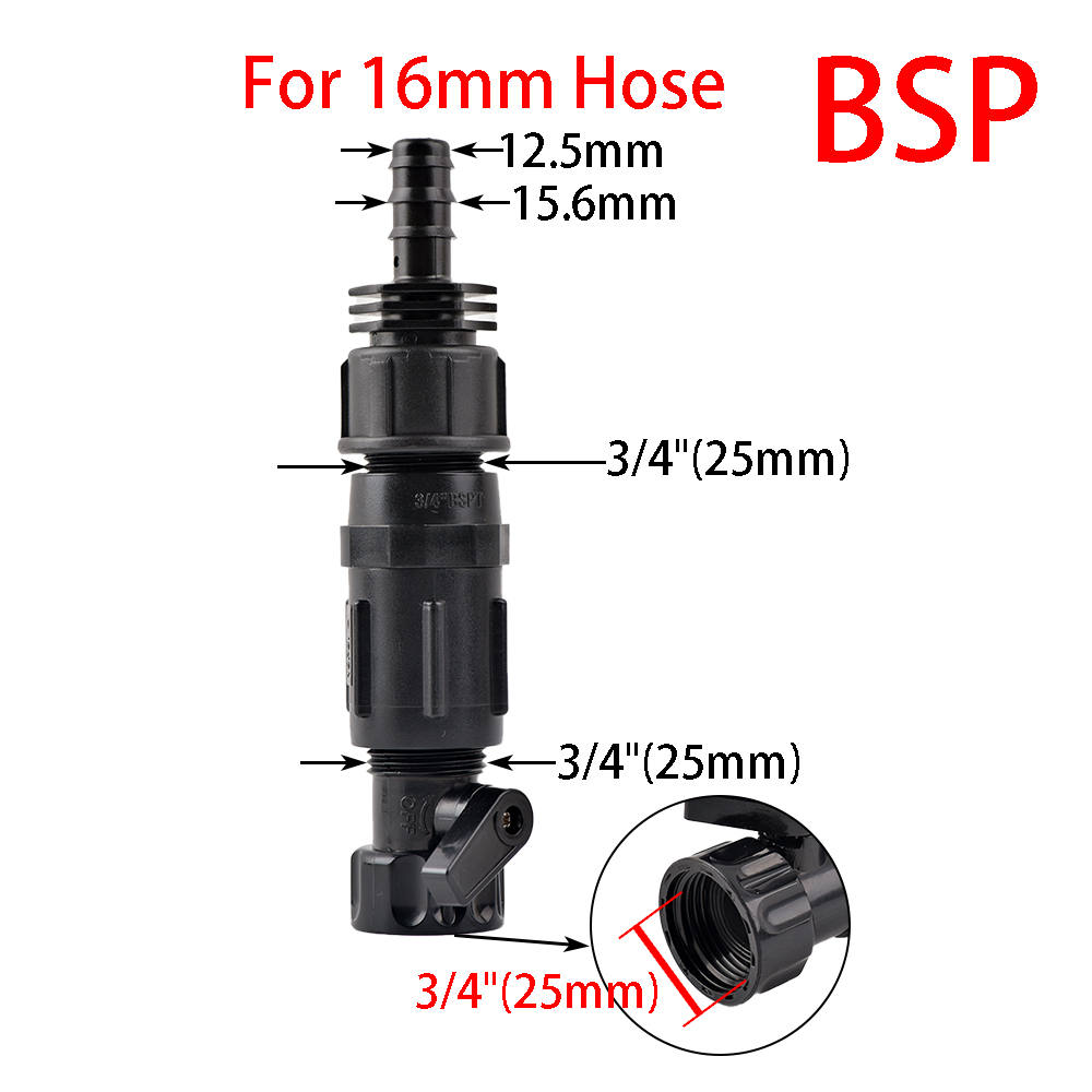 15-45 PSI Water Pressure Regulator Backflow Preventer 1/2 3/4 inch Drip Irrigation Tubing Adapter Connects to Hose or Faucet: Red / 1''