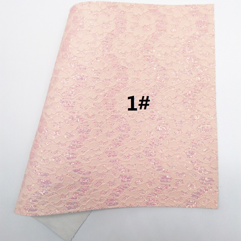 ROZE KANT Glitter Fabirc, Faux Leer Stof, synthetisch Leer Stof Lakens Voor Boog A4 21x29CM Twinkling Ming XM564