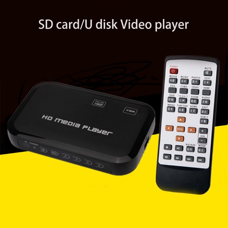 Mini Volle 1080P USB Externe Mit SD MMC U Disk Unterstützung Video Spieler IR Spieler M2EC
