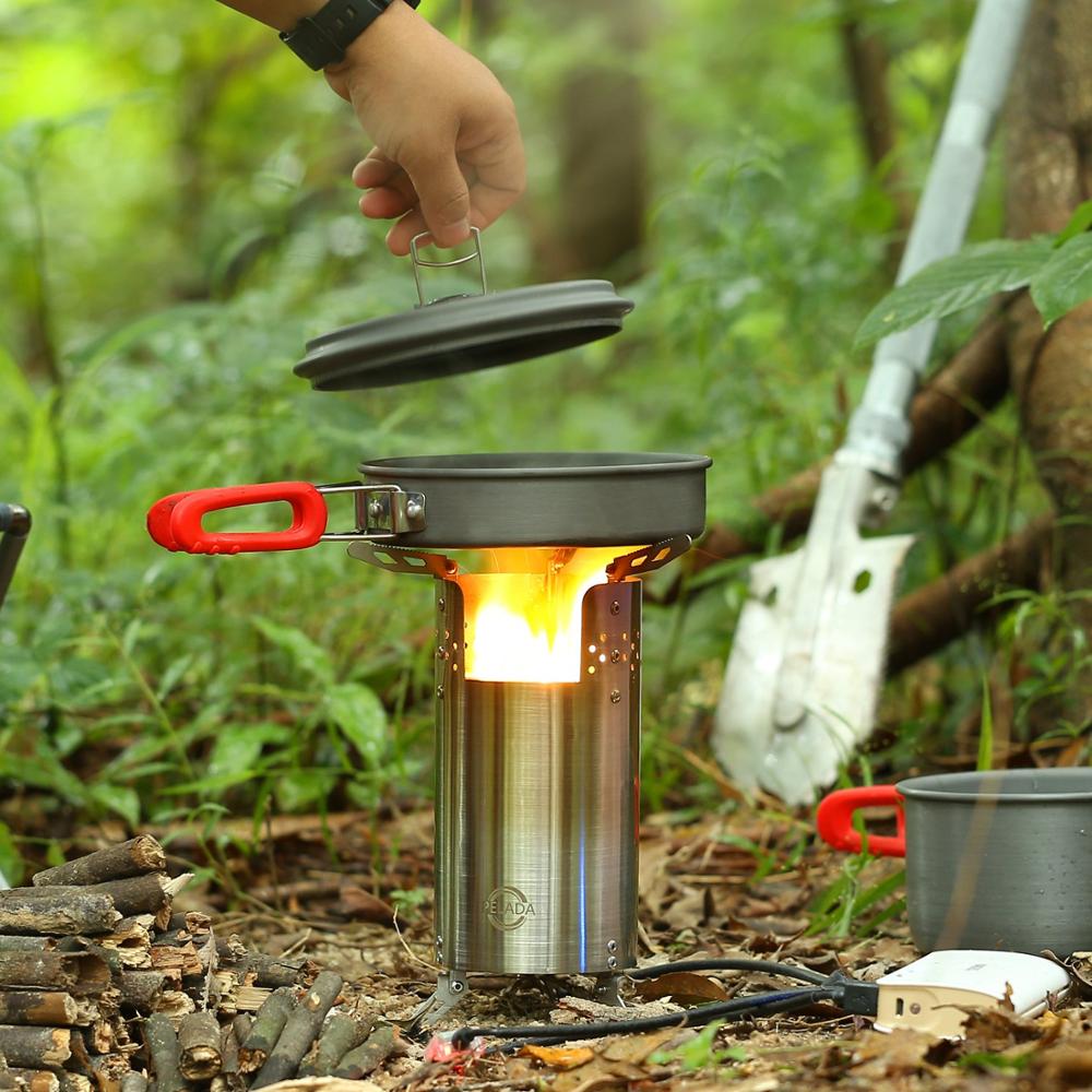 USB di Legno Stufa A Legna, KORODA Esterno Portatile Zaino In Spalla di Camp Stufa Per BARBECUE/Picnic/Escursionismo FUOCO PESANTE E MENO FUMO