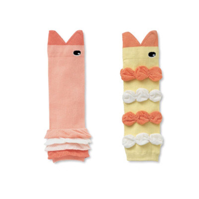 ideacherry Baby Cotton Knee Pads Cartoon Mouth Type Multifunction Kid Crawl Leggings Knee Protector Leg Warmers for Baby Playing