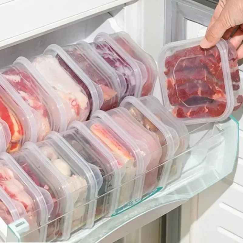 1/10x Kühlschrank Aufbewahrungsbox Einfrieren Gemüse Obst Kühlschrank Organizer Einfrieren Fleisch Frischhaltebox Feuchtigkeitsbeständiger versiegelter Behälter