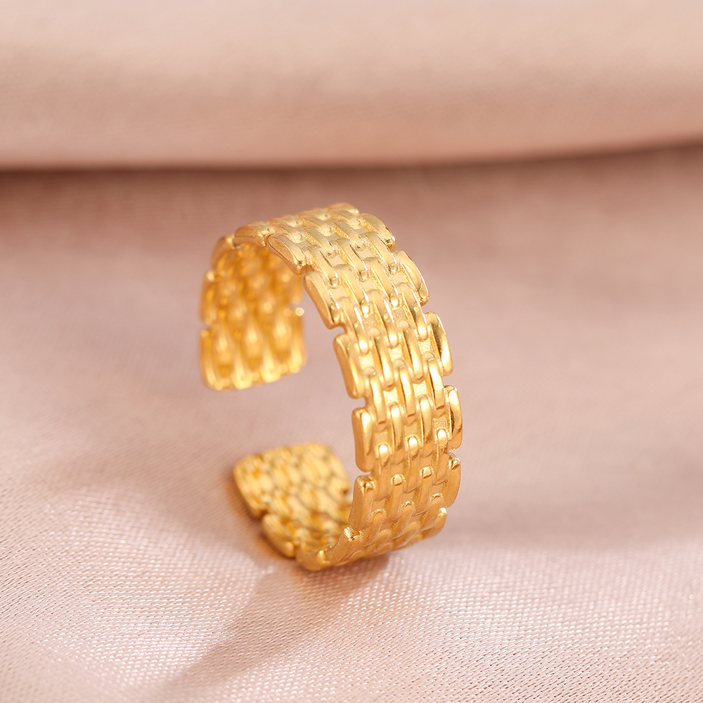 Anillos de acero inoxidable bohemio geométrico abierto ajustable anillo ancho Vintage anillo fino para mujer joyería de aniversario: Fluorescente