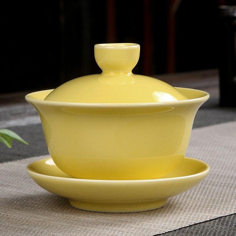 130ml terrin kinesisk keramisk tekop drinkware tekopper kopper porcelæn kinesisk traditionelt tesæt med låg og underkop: 03