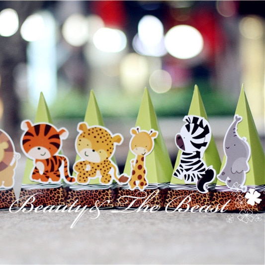 Wild Dier Snoep Geschenkdoos Gunst Doos Dessert Feestartikelen Verjaardagsfeestje Decoraties Kids Baby Shower Cake Tafel