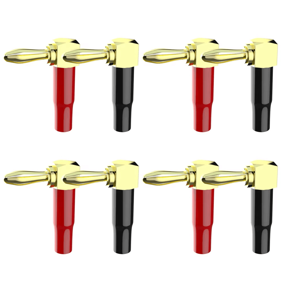 8 Uds Hifi BFA conector banana chapado en oro/rodio cable de altavoz de audio de fibra de carbono conector banana: Plata