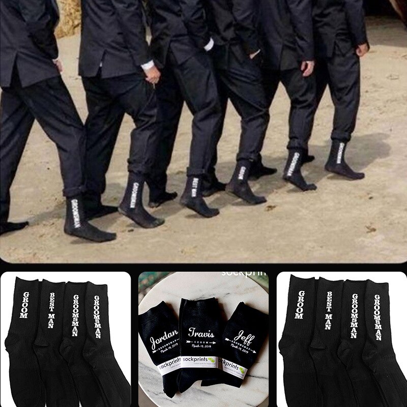 Hochzeit Bräutigam Socken 8 Paare Schwarz Rose verrotten Vater Socken Groomsmen Socken Hochzeit Socke