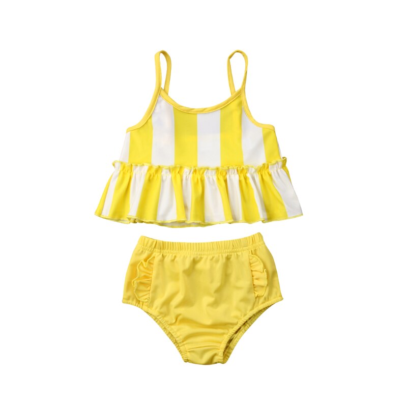Girls Swimwear Summer Striped Girls Bikini Set High Waist Swimsuit Bathing Suit Kids Bikini Children Beach Wear Swimming Costume