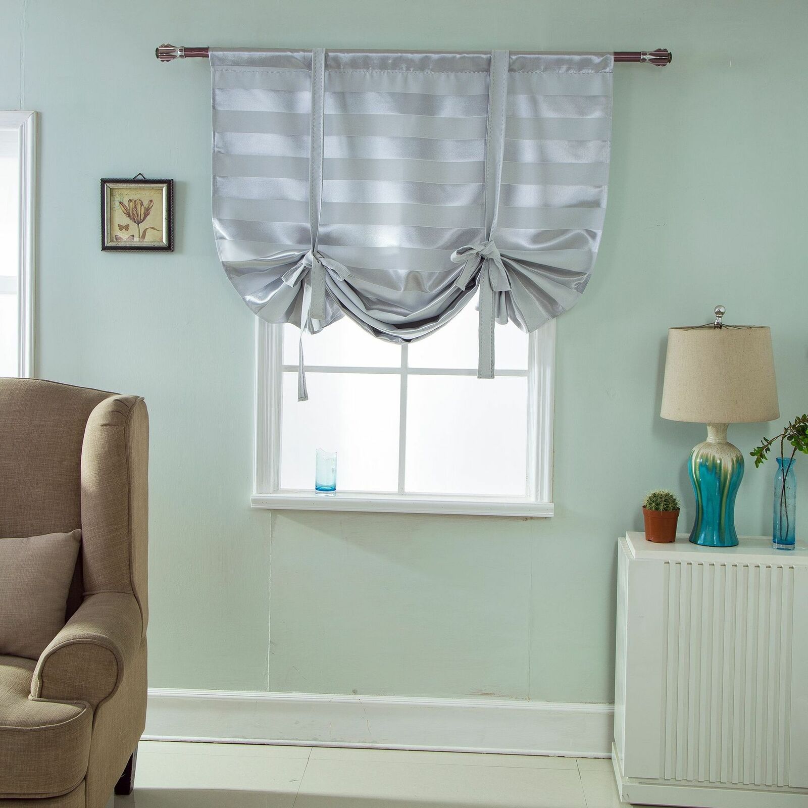 Verduisterende romeinse gordijnen in pastorale stijl, geschikt voor raamdecoratie, balkon, café, keuken