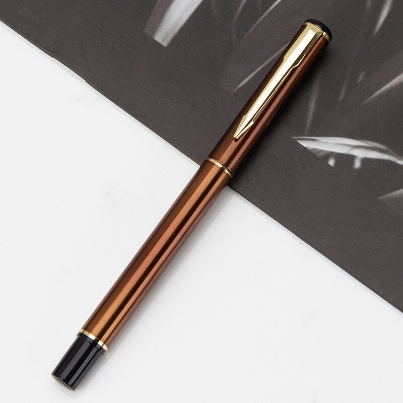 Penna stilografica in metallo con incisione personalizzata penna stilografica per ordine privato regalo commemorativo capo insegnante ufficio scuola di cancelleria: Chestnut marrone