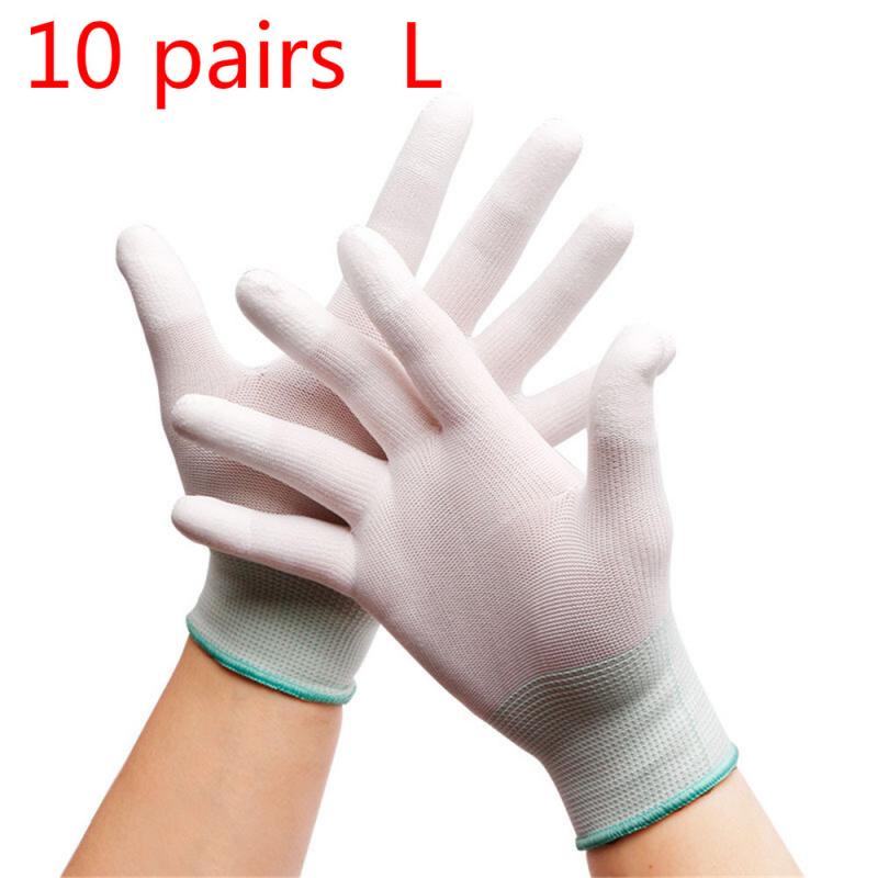 5 paar Antistatik-handschuhe Anti Statische ESD Elektronische Arbeits Handschuhe Pu Beschichtet Palm Beschichtete Finger PC Gleitschutz Für Finger Schutz: 10pairs  L