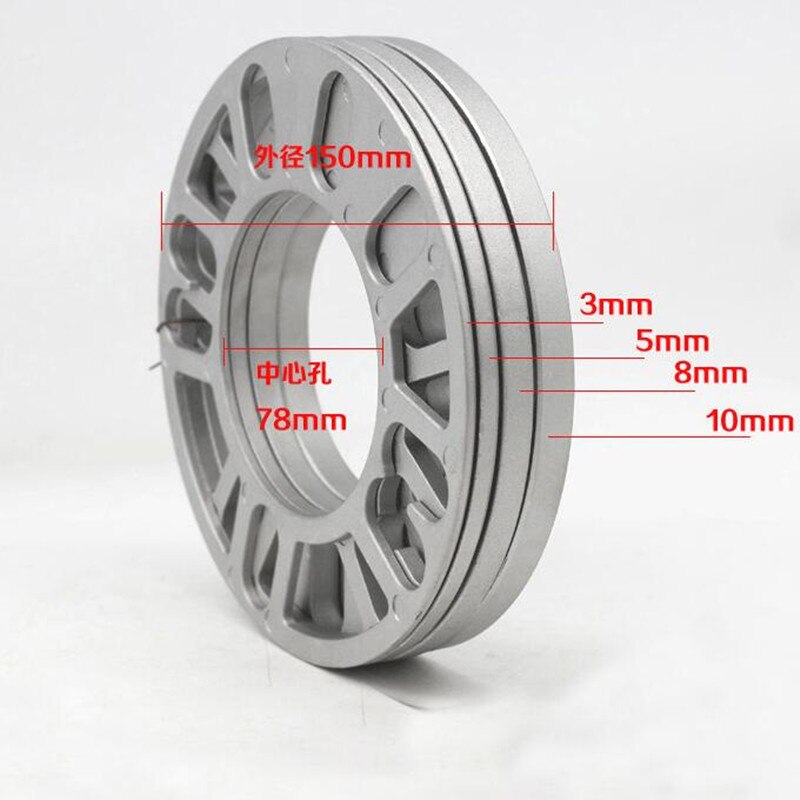 4x Universal 3/5/8/10MM Llanta de Aleación de aluminio prensadas Bohemia adaptador de placa de cuñas 4/5 pendientes de plata