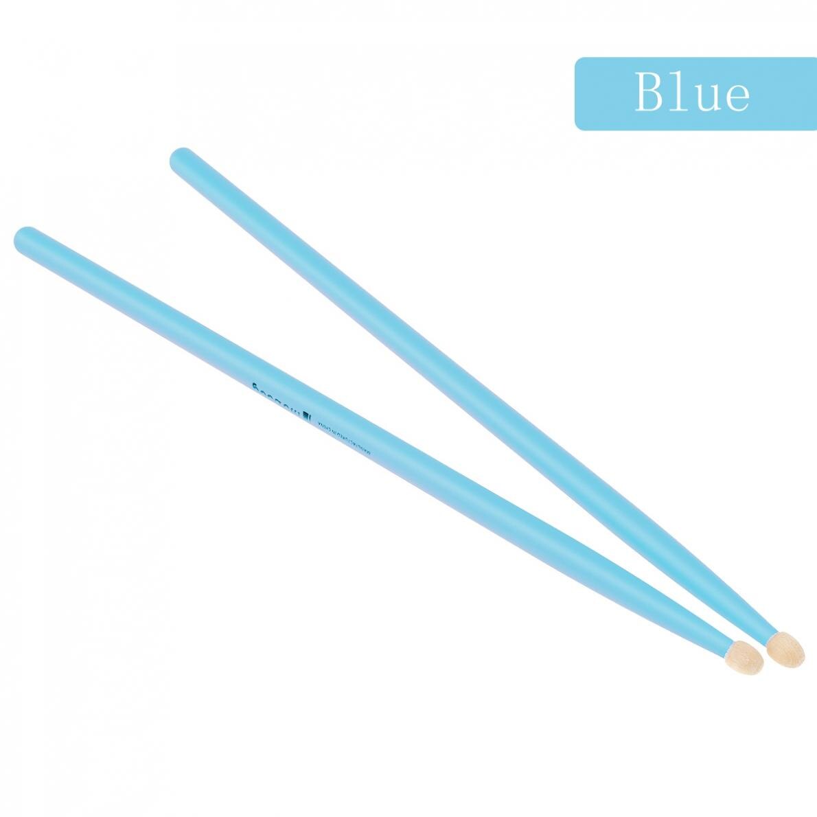 Drumsticks 1 Pair Colorful Maple Wood Drum Sticks 7A Music Band Drumsticks Percussion Instruments Musical Sticks: blue