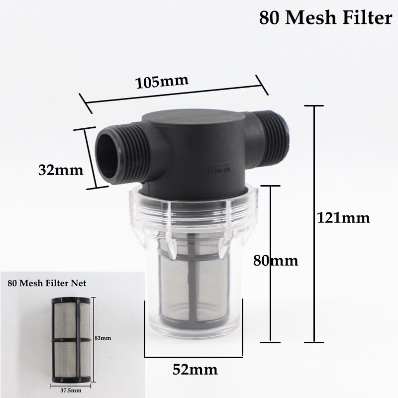 Garden Watering Filter 1&#39;&#39; Male Thread Plastic Irrigation System Impurity Prefilter Aquaculture Household Water Pipe Filter: 1 Inch 80 Mesh