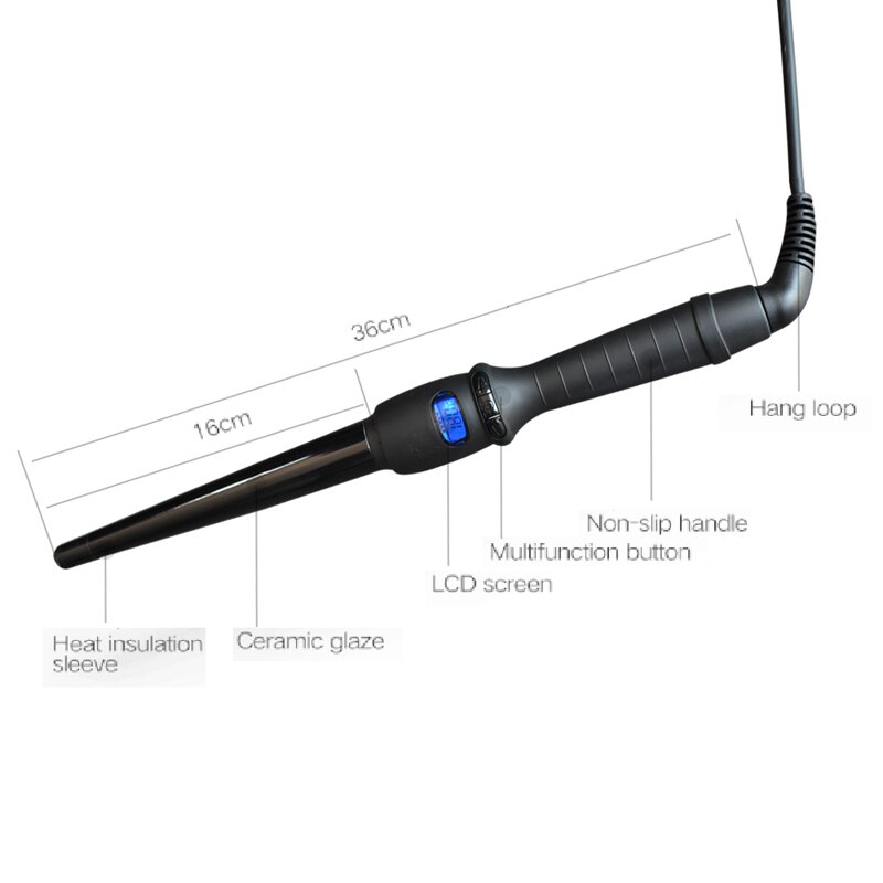 Moniteur LCD outils de coiffure en céramique fer à friser cheveux ondulation poire fleur cône cheveux électrique