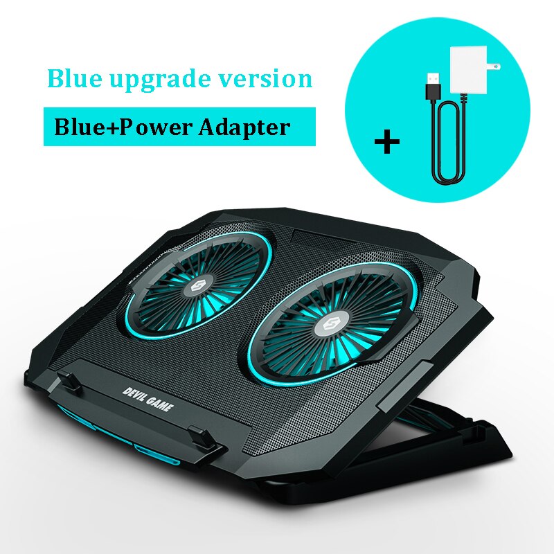 11-17 tums kylfläkt bärbar dator bärbar bas cpu-kylare bärbar hållare för bärbar dator för macbook air pro dator kylfäste: Blå lägg till adapter