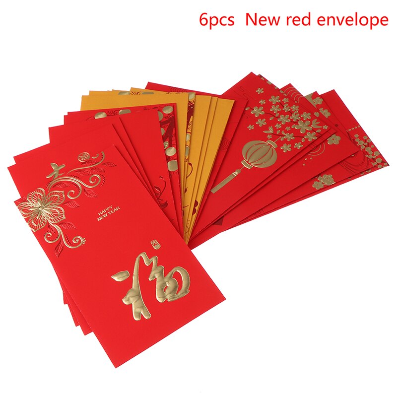 6/10PCS Chinese Red Envelope Hongbao Year Spring Festival Birthday Marry Red Envelope