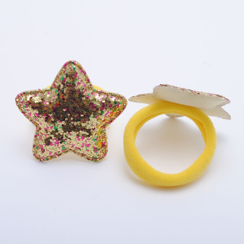 Purpurina, lote de 2 unidades de accesorios para el cabello para niñas pequeñas, cintas elásticas para el pelo para niños, goma para el pelo de para niños: Gold Hair Scrunchies