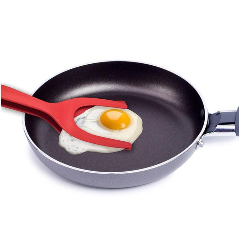 Tortilla tostada de huevo 2 en 1, espátula volteada de silicona, espátula para tortilla, tostada, huevo frito, accesorios de herramientas de cocina, herramientas para huevos
