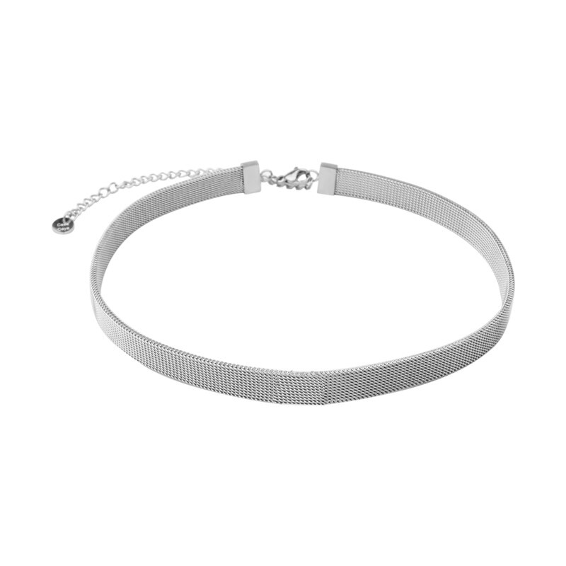 FINE4U N534 Stainless Steel Choker Necklace Adjustable Mesh Belt Necklace For Women Teen Girls DIY Jewelry Making: Steel