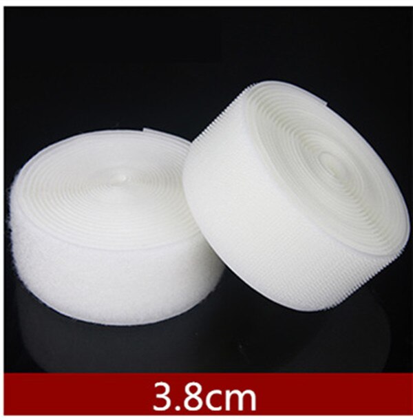 5 M * 1.6/2/3/3.8/5cm Hand Naaien wit zelfklevend Klittenband sluiting Tape Geen Lijm klittenbandsluitingen lijm Naaien-op strips Magic tape: 3.8cm    5m