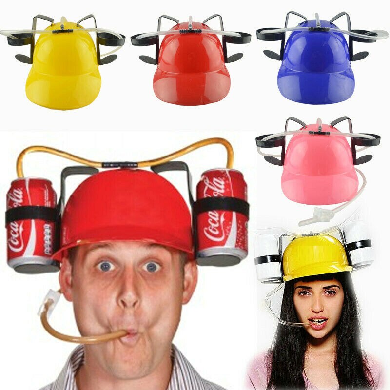 chapeau de bière boisson Soda pour hommes | Guzzler, casque pour boire, casquettes, chapeau de fête noir pour adultes