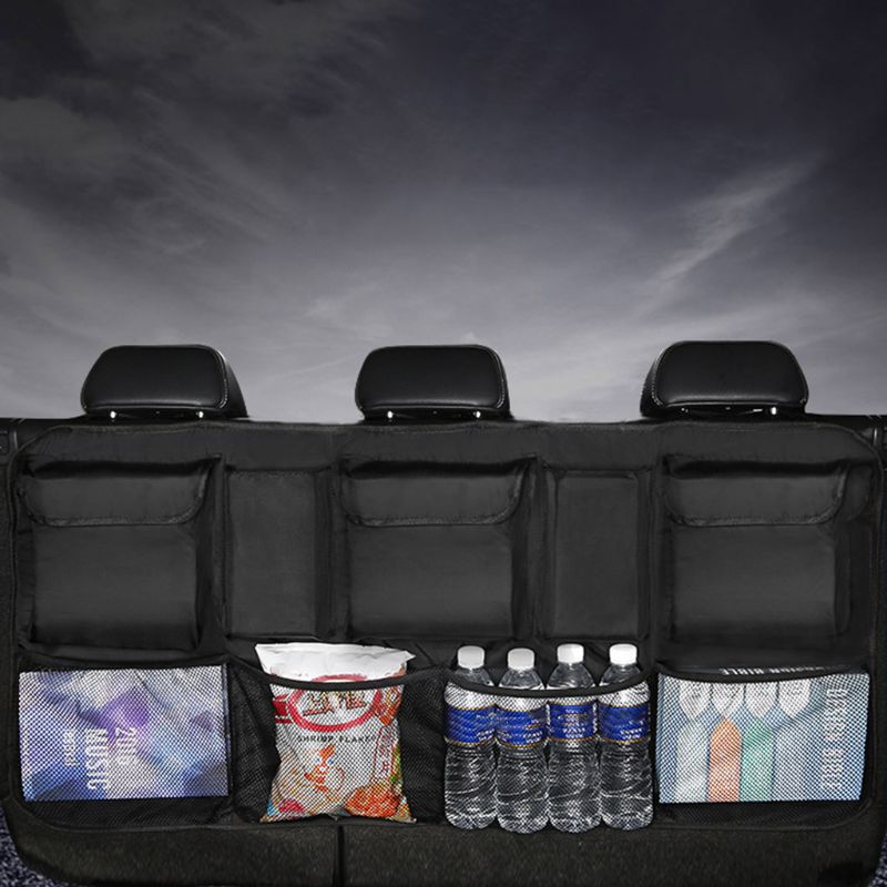 Stor kapacitet bil bagagerum arrangør justerbar sæde ryg oxford auto opbevaringspose  y4qa