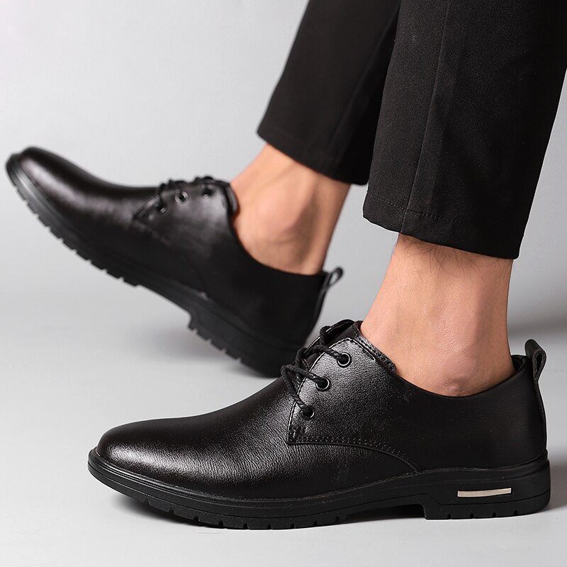 Kengät miehet nahka vapaa-ajan kengät nauhat hengittävät oxford kengät ulkoilu bisnesjuhla kengät mies chaussure homme