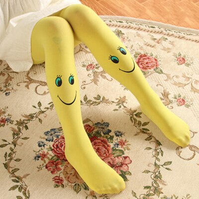 Collants d&#39;automne à motif Smiley pour filles de 3 à 8 ans, pantalons imprimés Smiley, 11 couleurs, 904970: Bright yellow