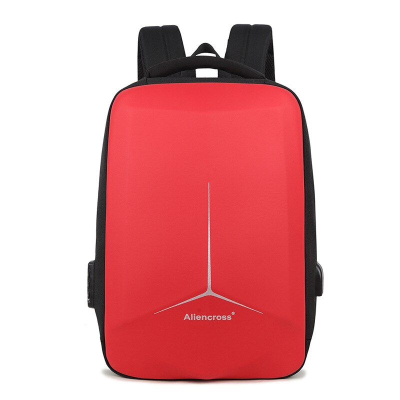 Herenrugzak met wachtwoordvergrendeling, 15.6 inch laptoprugzakken, usb-oplaadmogelijkheid, meerlaagse ruimtereistas, zakelijke herenmochila: D