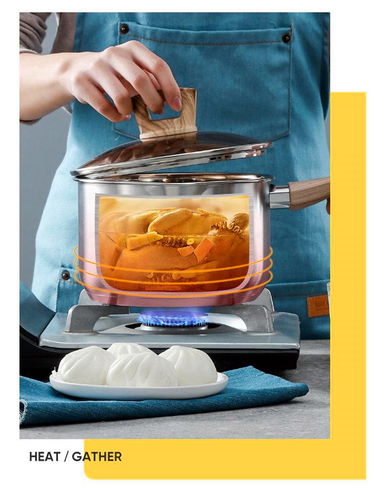 2L Stainless Steel Saucepan with Glass Lid, Spouts for Easy Pour with Ergonomic Handle, Multipurpose Sauce Pan, Sauce Pot