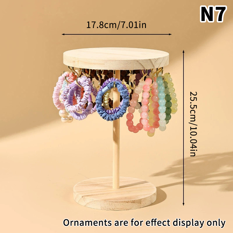 Halsbandshållare, arrangör, smyckesträd, stativ med 12/18 metallkrokar, trähalsbandsdisplaytorn för hemmet eller mässförsäljning: Gul