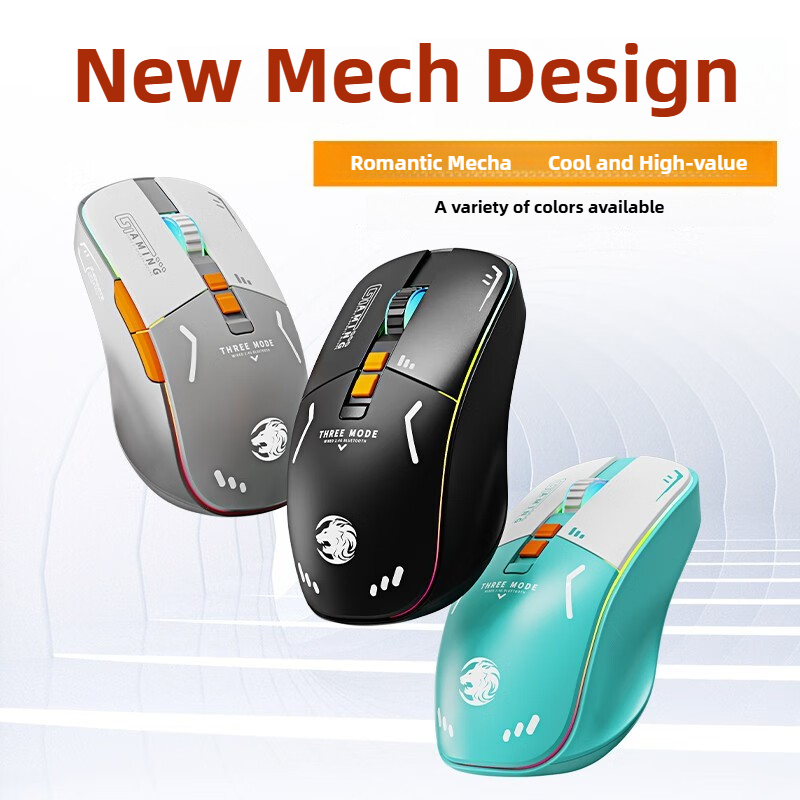 G308 Draadloze gamingmuis Oplaadbaar 2.4G Bluetooth Ergonomische lichtgewicht RGB optische mute-muis met 5-snelheid DPI instelbaar