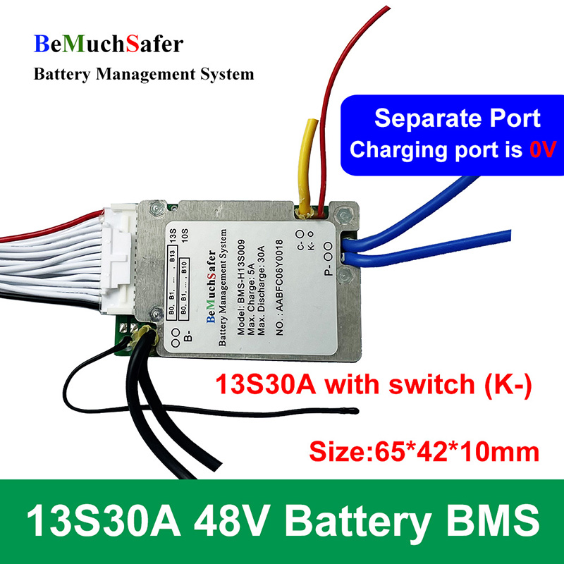 BeMuchSafer-Batterie BMS pour E-Bike E-Scooter E-Motorcycle, 10S, 12S, 13S, 30A, 36V, 43.2V, 48V, 43V, 10S30A, 12S30A, 13S30A, DIY
