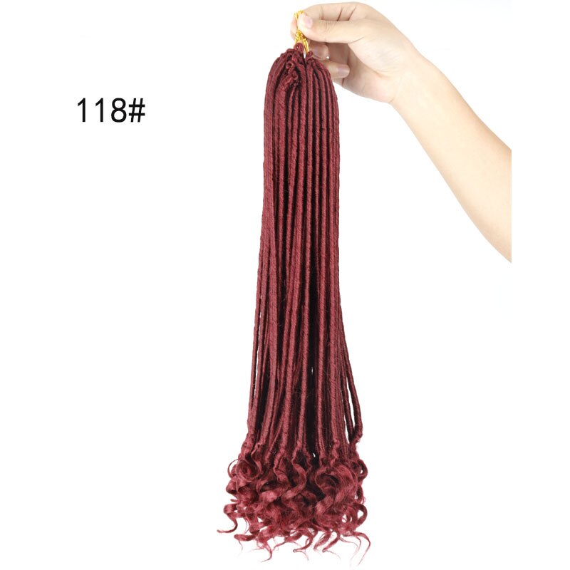 LISI GIRL Dreadlocks Crochet Braids Jumbo Dread Hairstyle Ombre Color Synthetic Faux Locs Braiding Hair Extensions For Women: 4/30HL