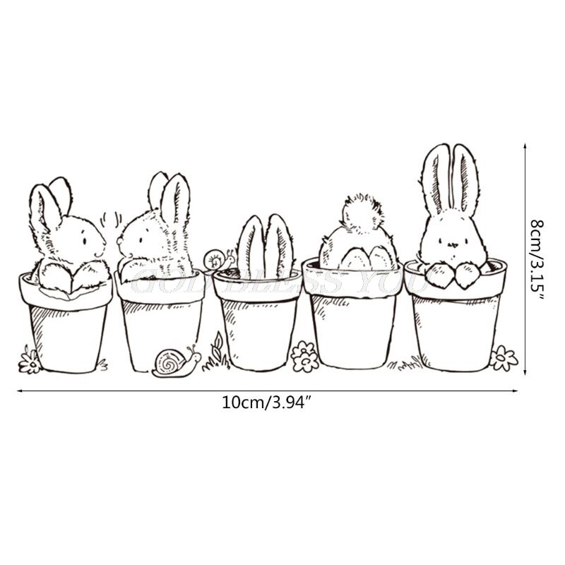 Zając wielkanocny roślina doniczkowa silikonowa przezroczysta uszczelnienie znaczek Scrapbooking robić ręcznego dekorowania albumów tłoczenie upuszczać Wysyłka 