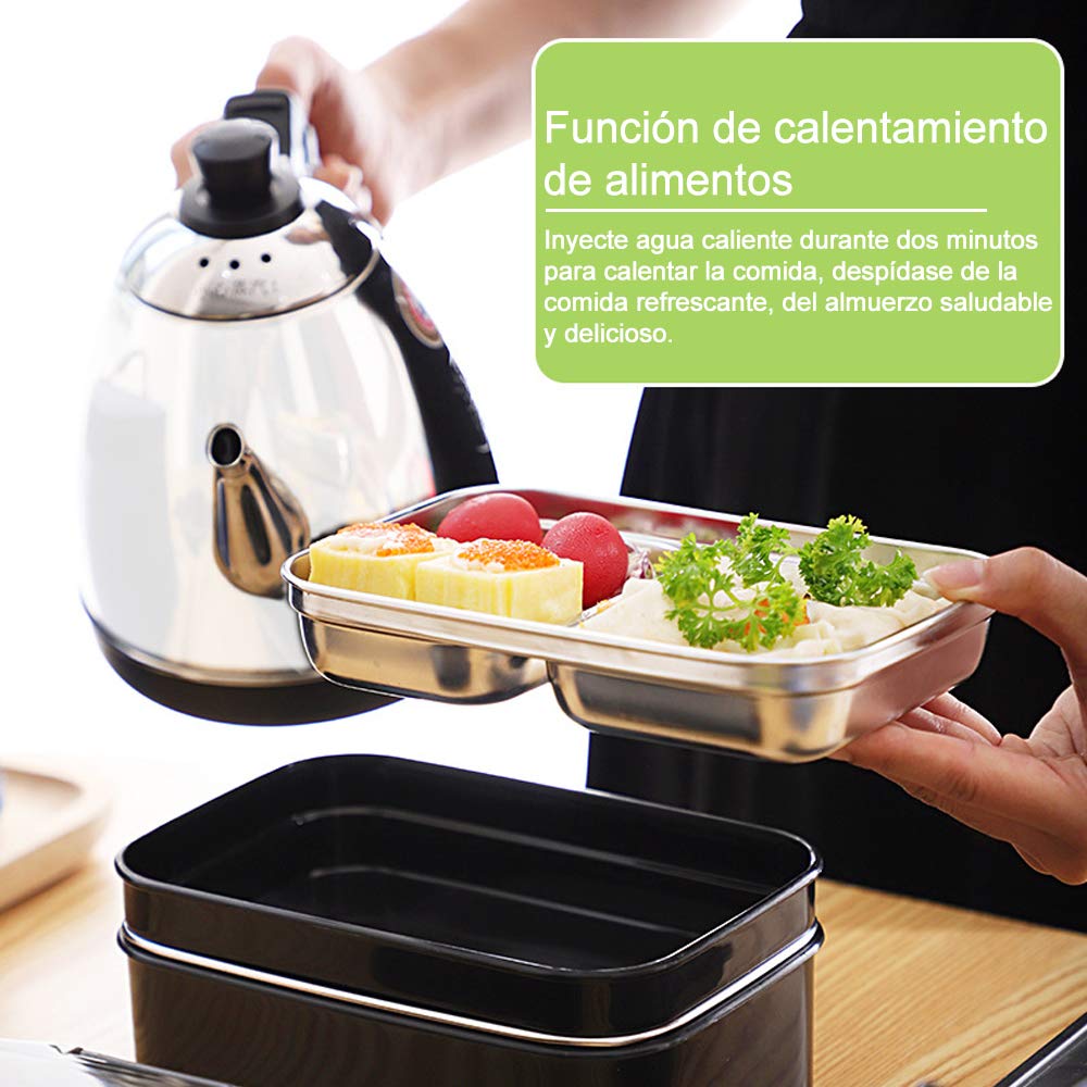 Lunchbox 2 lagen 304 roestvrijstalen thermo bento box voedselcontainer kantoormedewerker lunchbox kinderen bento box verwarmde lunchbox