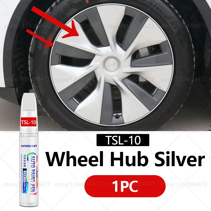 Für Tesla Modell 3Y S X Autorad Kratzer Reparaturstift Mattschwarz Dunkelgewehr Grau Silber Schwarz Mehrere Farben Lackreparaturstift: Weiß