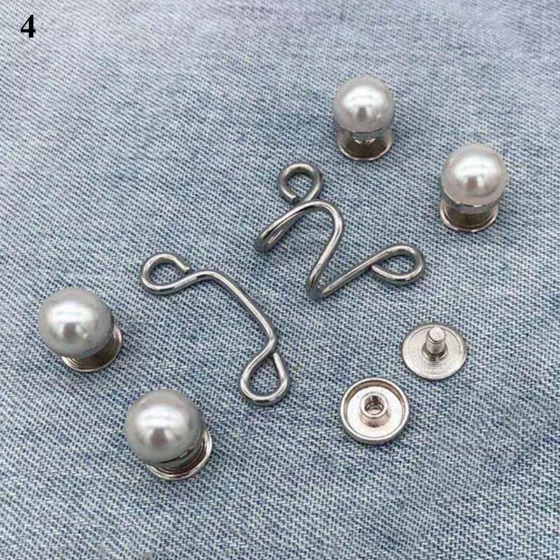 1 sæt trykknapper metal bukser knap forlænger justerbare frie syning knapper til tøj jeans optrækkeligt talje knap spænde: 4 / 32mm