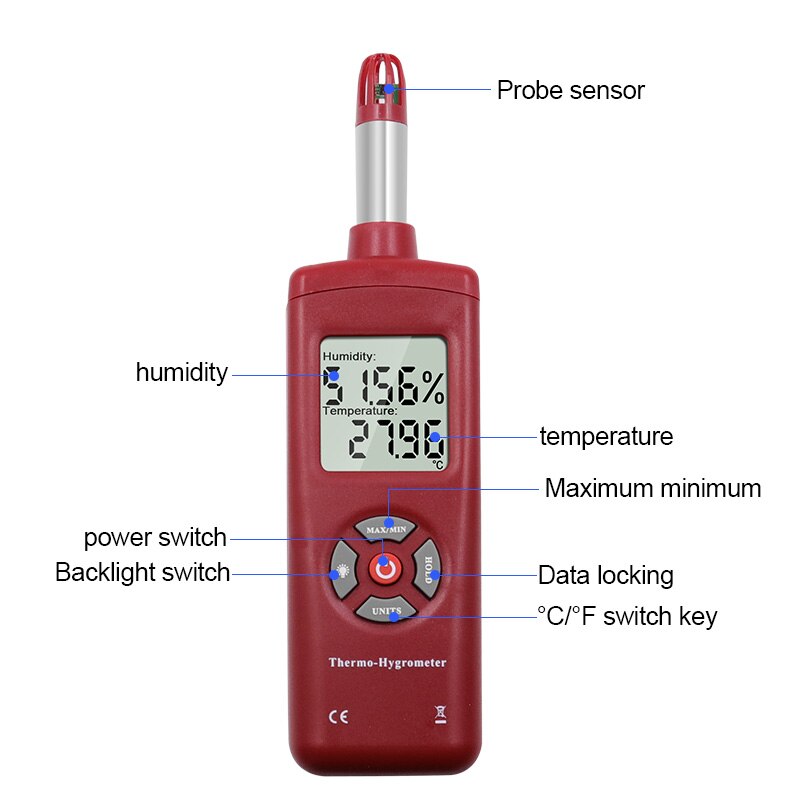 Thermometer High-precision laboratory room temperature hygrometer